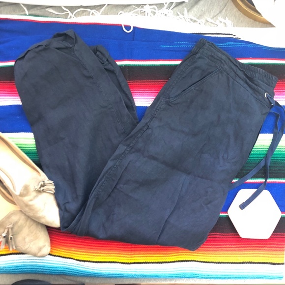 Matty M Pants - 3️⃣ Matty M Blue Drawstring Calf Length Pant